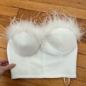 Superdown White Feather Top